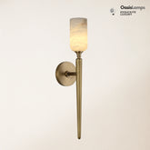 Axis Alabaster 1 Light Wall Sconce 21.6"H#color_brass